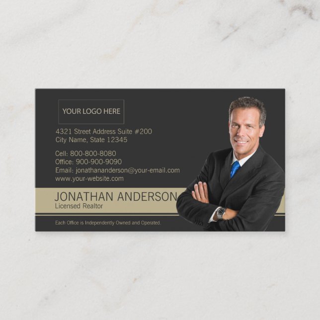 Tarjeta De Visita Century 21 Business Card Black Gold (Anverso)
