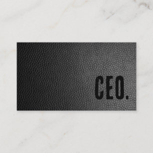 Tarjeta De Visita CEO de Black Faux Leather