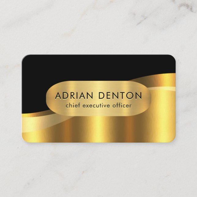 Tarjeta De Visita CEO de Boutique Ola de Oro de Lujo (Anverso)