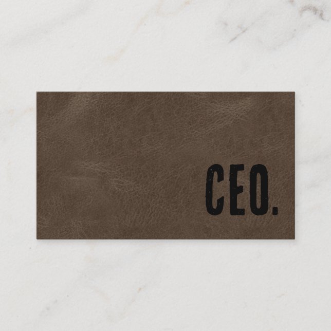 Tarjeta De Visita CEO de Faux Leather (Anverso)