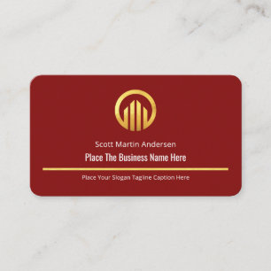 Tarjeta De Visita CEO de Línea Dorada Minimalista Roja Gloriosa