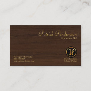 Tarjeta De Visita CEO de madera fino minimalista corporativo moderno