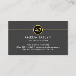 Tarjeta De Visita CEO de Monogram One Gold Line