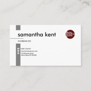 Tarjeta De Visita CEO exquisito profesional simple del blanco