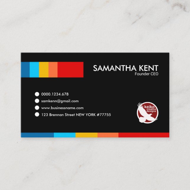 Tarjeta De Visita CEO negro majestuoso exquisito del fundador (Anverso)