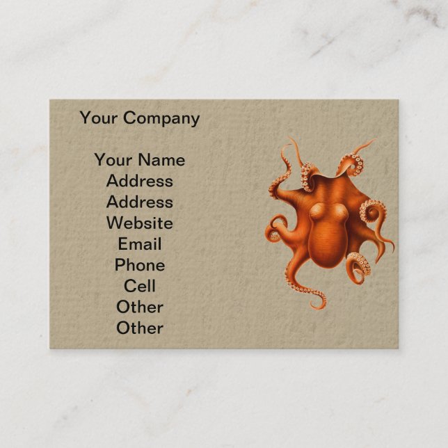 Tarjeta De Visita Cephalapod Vintage (Anverso)