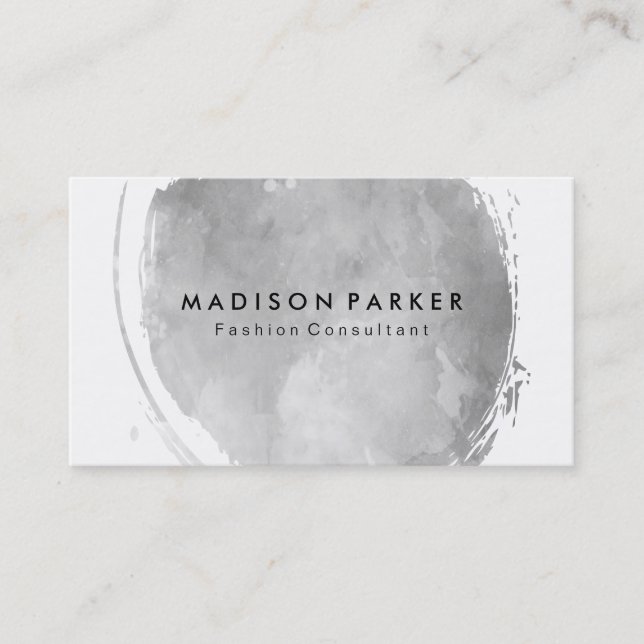 Tarjeta De Visita Cepillado de color gris contemporáneo (Anverso)