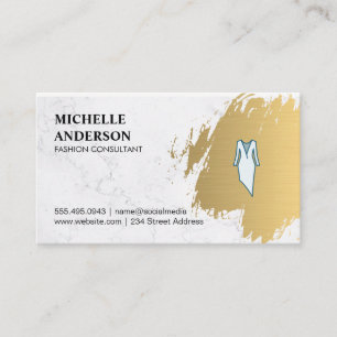 Tarjeta De Visita Cepillado dorado   Artista de vestuario   Diseñado