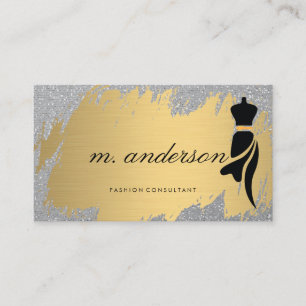 Tarjeta De Visita Cepillado dorado   Shimmer Purpurina   Moda