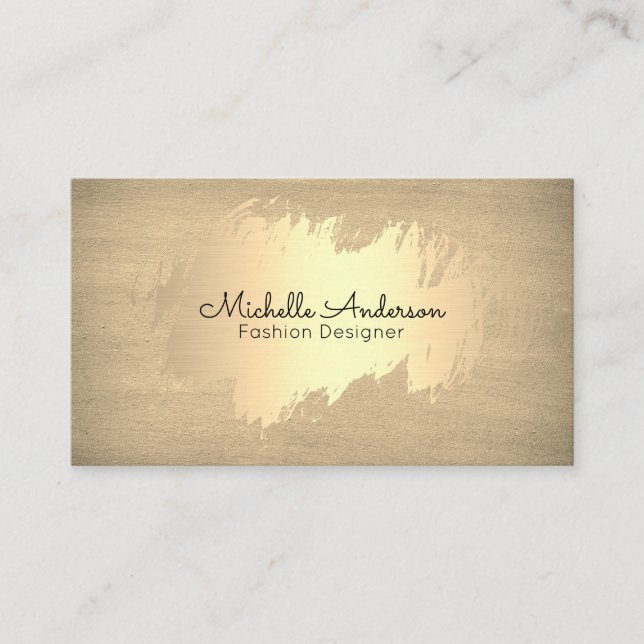 Tarjeta De Visita Cepillado dorado | Textura | Diseñador (Anverso)