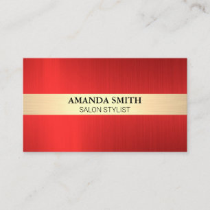 Tarjeta De Visita Cepillado metálico de oro rojo