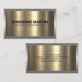 Tarjeta De Visita Cepillado plateado de aluminio Metalizado dorado |
