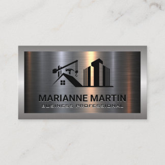 Tarjeta De Visita Cepillado plateado de aluminio metalizado | Estruc
