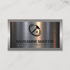 Tarjeta De Visita Cepillado plateado de aluminio metalizado | Logoti