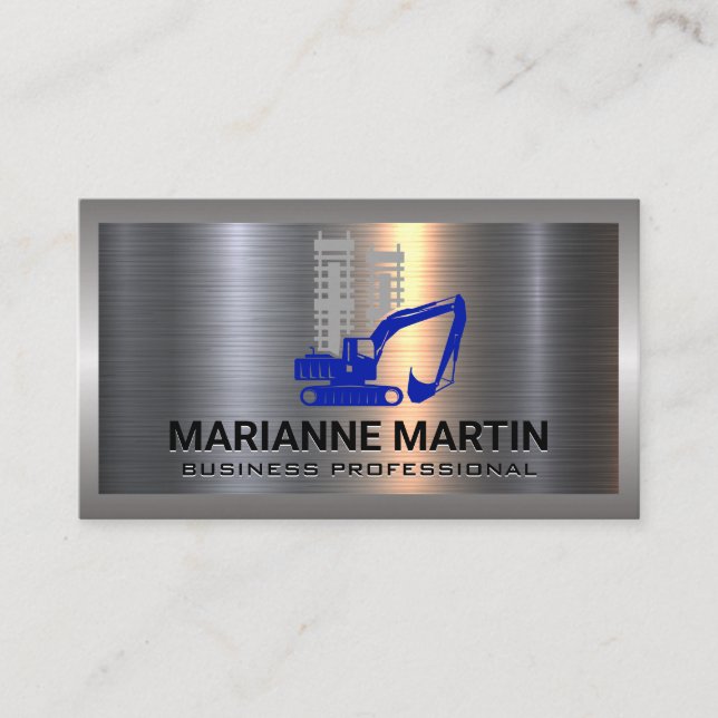 Tarjeta De Visita Cepillado plateado de aluminio metalizado | Logoti (Anverso)
