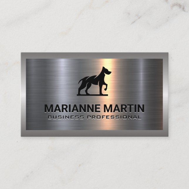Tarjeta De Visita Cepillado plateado de aluminio metalizado | Logoti (Anverso)