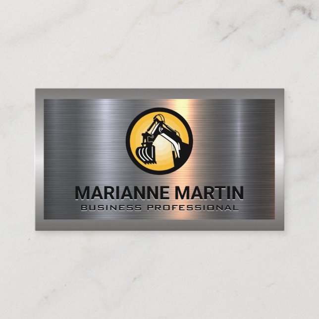 Tarjeta De Visita Cepillado plateado de aluminio metalizado | Logoti (Anverso)
