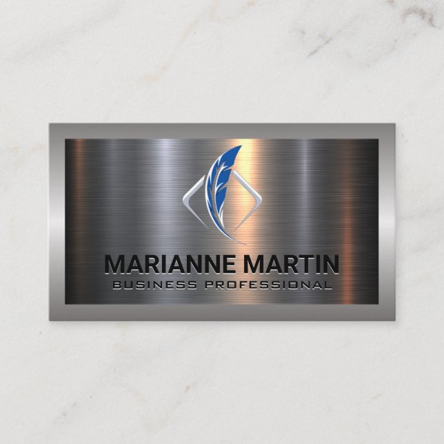 Tarjeta De Visita Cepillado plateado de aluminio metalizado | Logoti (Anverso)