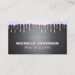 Tarjeta De Visita Cepillado plateado metalizado | Perforación de esp