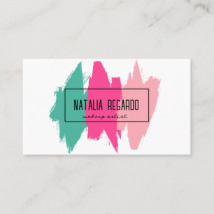 Tarjeta De Visita Cepillo colorido moderno sacude salón de belleza
