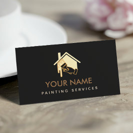 Tarjeta De Visita Cepillo de la casa moderna pintura Crema neutra y 