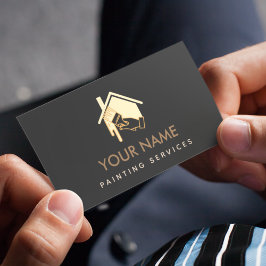 Tarjeta De Visita Cepillo de la casa moderna pintura Crema neutra y 