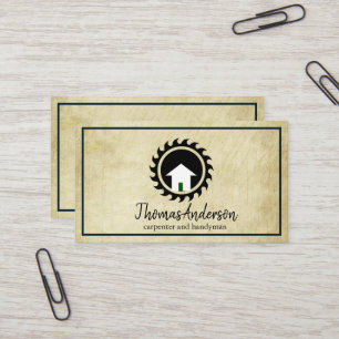 Tarjeta De Visita Cepillo de madera de carpintero y construcción pro