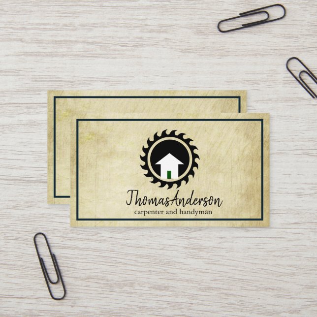 Tarjeta De Visita Cepillo de madera de carpintero y construcción pro (Anverso/Reverso In Situ)