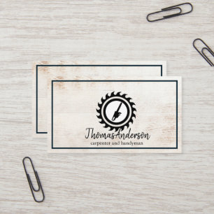 Tarjeta De Visita Cepillo de madera de carpintero y construcción pro