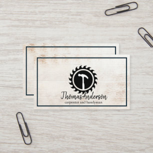 Tarjeta De Visita Cepillo de madera de carpintero y construcción pro