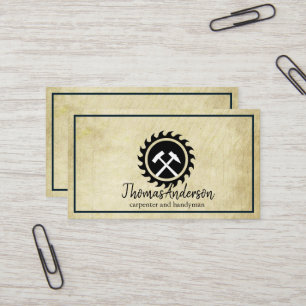 Tarjeta De Visita Cepillo de madera de carpintero y construcción pro