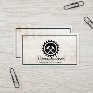 Tarjeta De Visita Cepillo de madera de carpintero y construcción pro