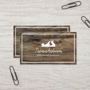 Tarjeta De Visita Cepillo de madera de carpintero y construcción pro