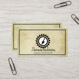 Tarjeta De Visita Cepillo de madera de carpintero y construcción pro