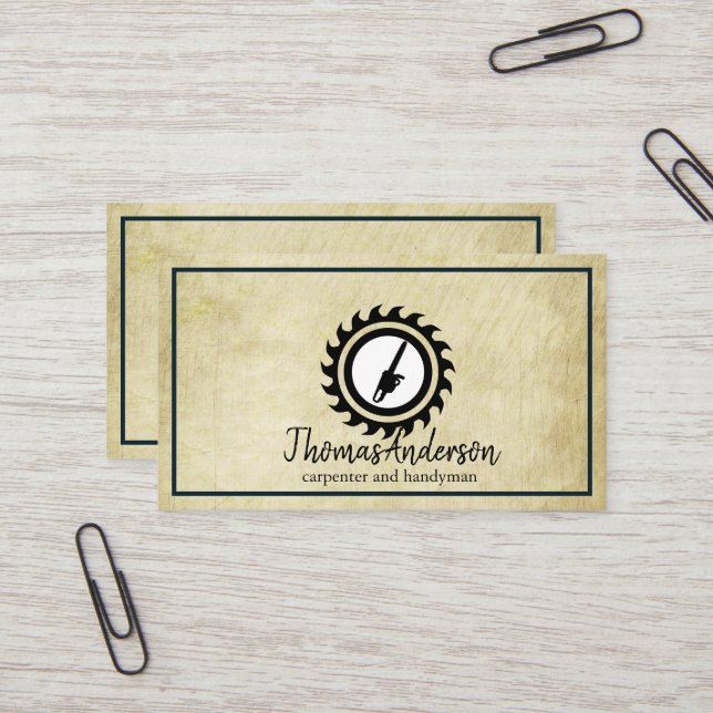 Tarjeta De Visita Cepillo de madera de carpintero y construcción pro (Anverso/Reverso In Situ)