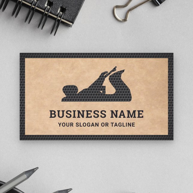 Tarjeta De Visita Cepillo de Mano Negro Rustic Kraft Carpintero Mano (Subido por el creador)