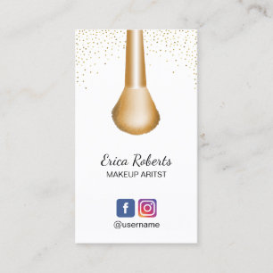 Tarjeta De Visita Cepillo de maquillaje del salón de belleza del ar