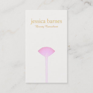 Tarjeta De Visita Cepillo de maquillaje rosa, simple artista de maqu