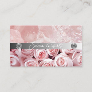 Tarjeta De Visita Cepillo de moda Stroke Faux Rosa Gold sobre Rosa n