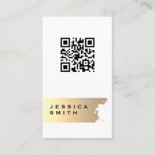 Tarjeta De Visita Cepillo de oro elegante   QR Label Scan