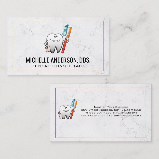 Tarjeta De Visita Cepillo dental de sujeción | Dental (Anverso / Reverso)