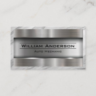 Tarjeta De Visita Cepillo metalizado   Borde de mármol