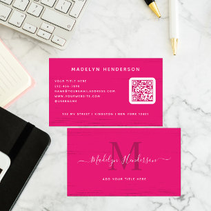 Tarjeta De Visita Cepillo moderno de color rosa caliente estalla el
