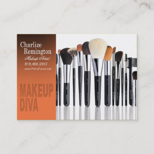 Tarjeta De Visita Cepillos de la diva del maquillaje - artista de