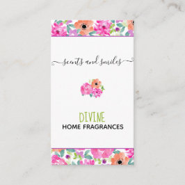 Tarjeta De Visita Cera artesanal funde acuarela floral vertical