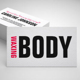 Tarjeta De Visita Cera de lavado de cuerpo negrita Letras rosa negro