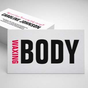 Tarjeta De Visita Cera de lavado de cuerpo negrita Letras rosa negro