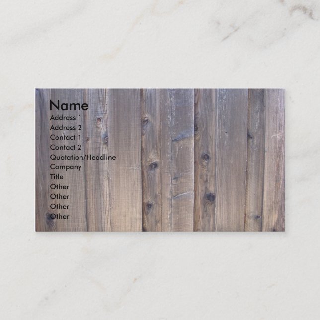 Tarjeta De Visita Cerca de madera resistida (Anverso)