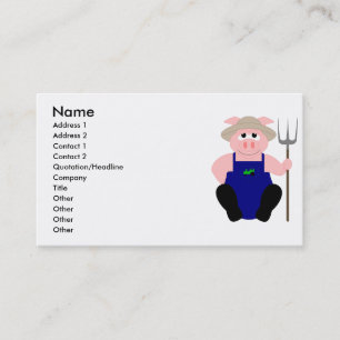 Tarjeta De Visita Cerdo de granjero rosa