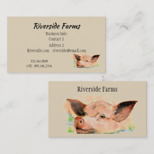 Tarjeta De Visita Cerdo feliz en un negocio de animales de granja de